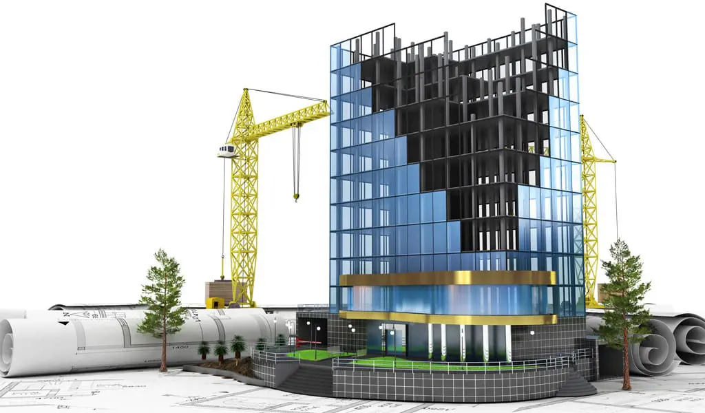 3d rendering model construction site