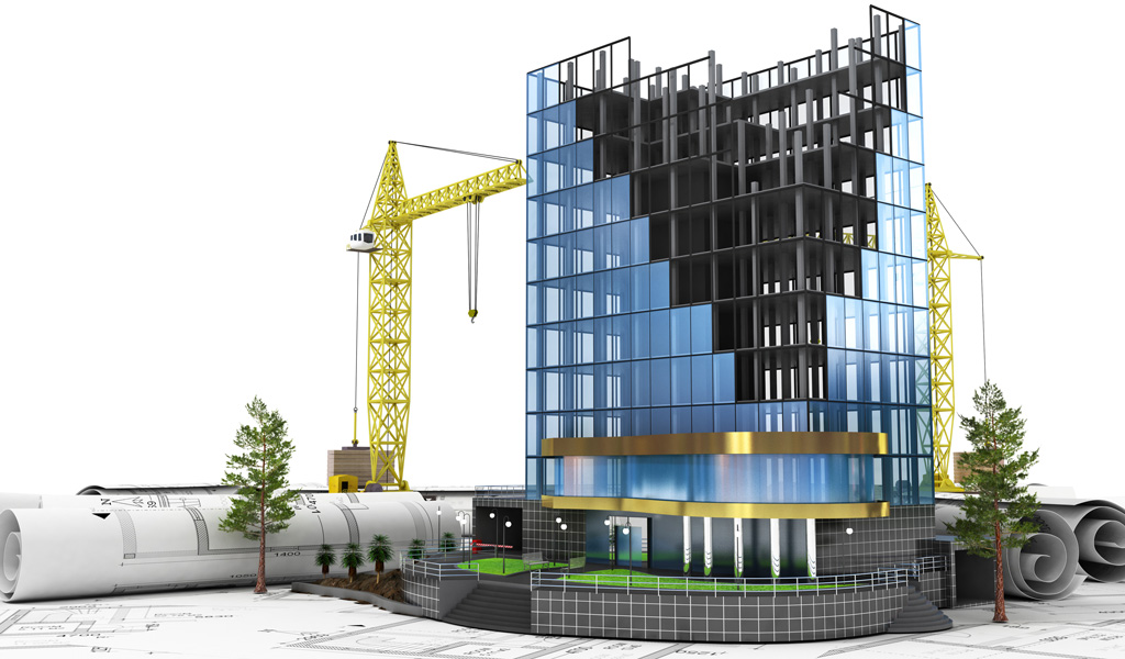 3d rendering model construction site